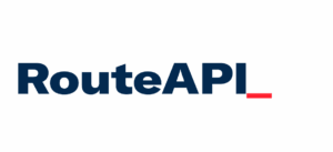 Logo for RouteAPI from Adwanted Group. "RouteAPI" is in navy text with a red line "cursor" after the text.