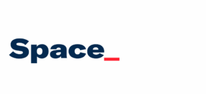 Logo for Space from Adwanted Group. "Space" is in navy text with a red line "cursor" after the text.