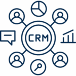 Adwanted Software - Advocacy - Discover conversational CRM efficiency icon graphic in navy